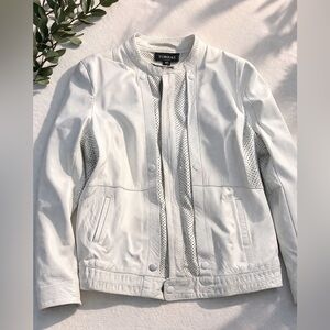 Torras White Perforated Leather Jacket Women’s EU 40 US Small Moto Minimalist